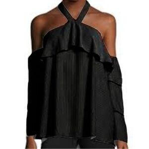 Libby Edelman Off Shoulder Blouse Ruffle Sleeves size M GUC BSC